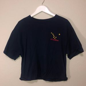 Cropped oversized T-shirt